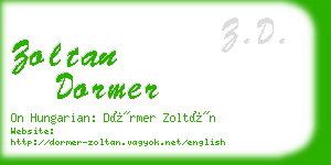 zoltan dormer business card